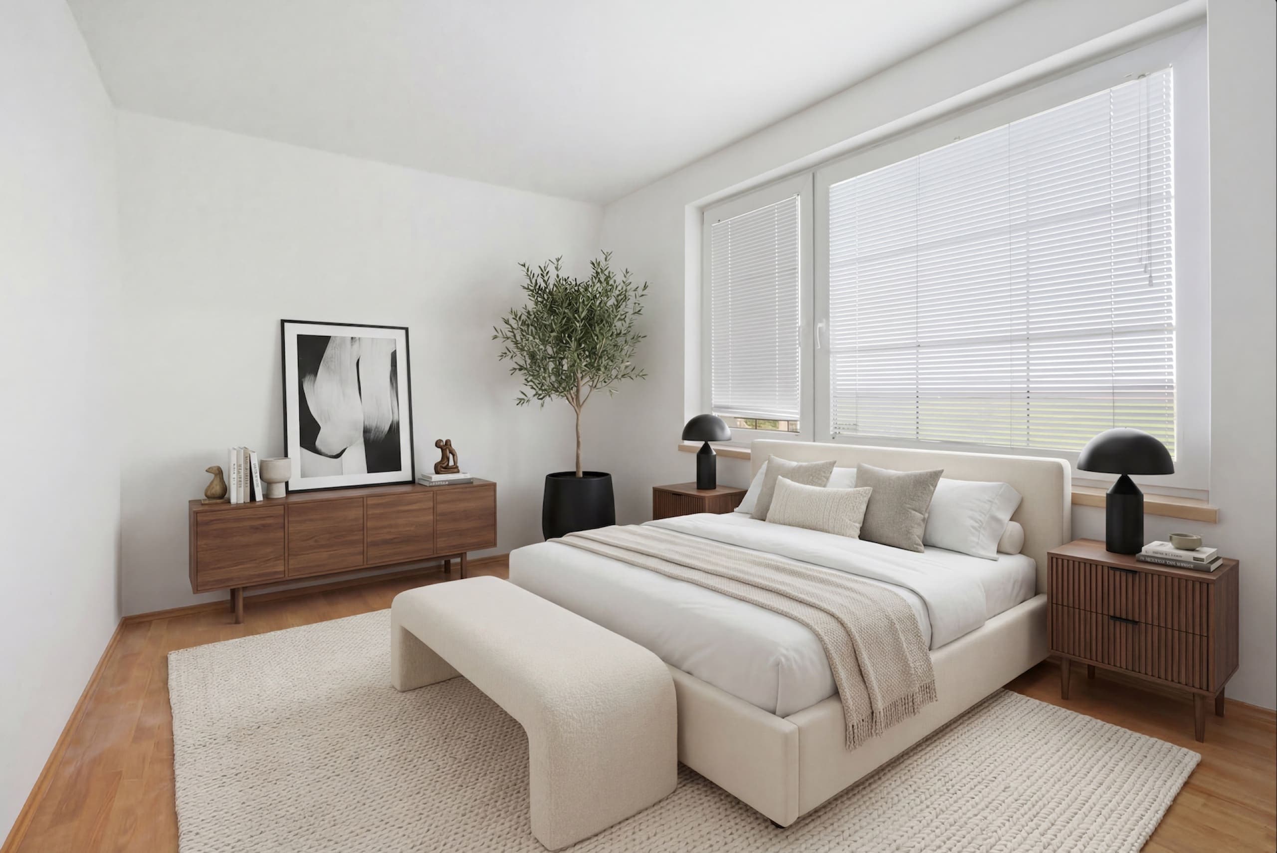 Schlafzimmer nach virtuellem Staging