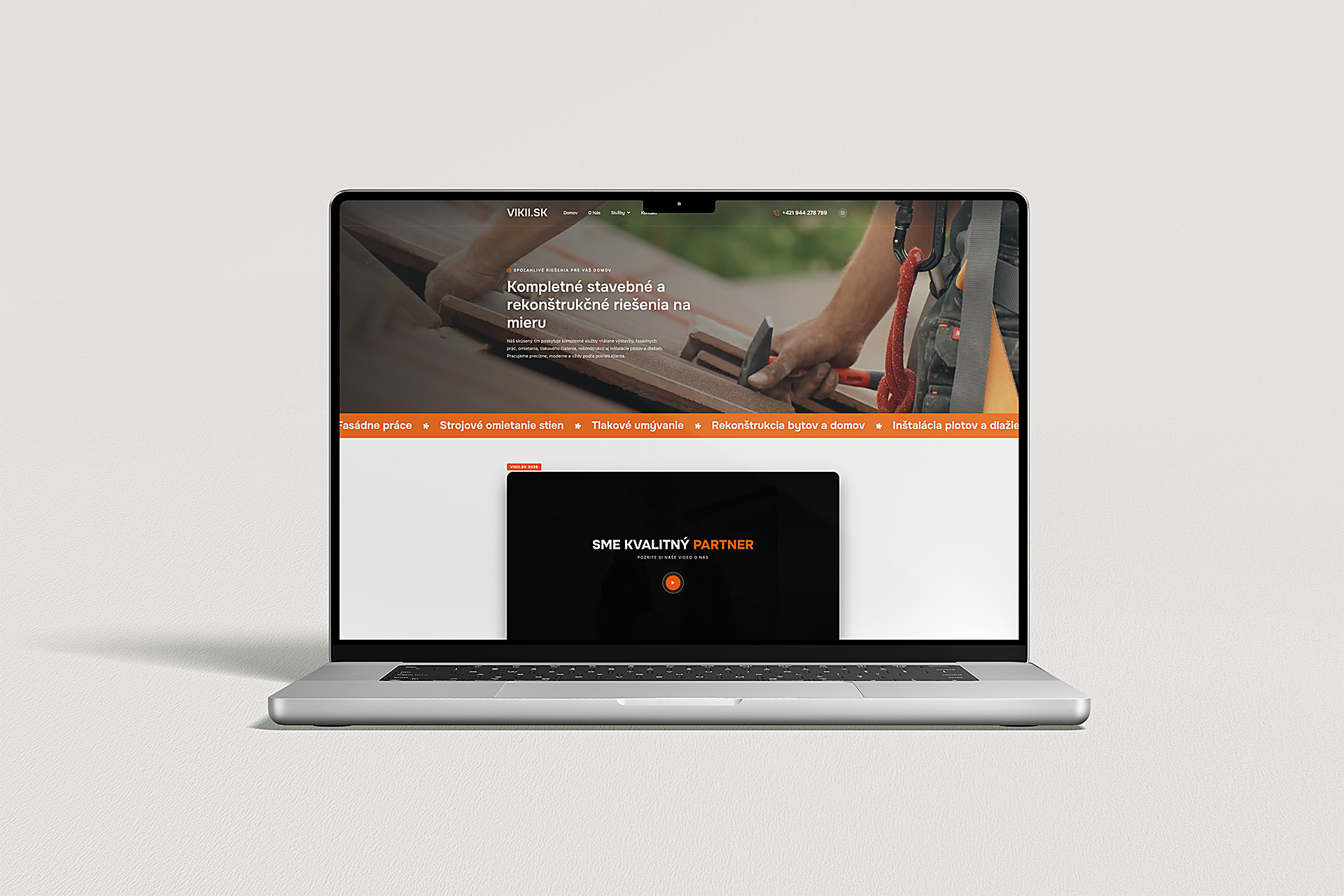 Website on a computer, real project vikii.sk